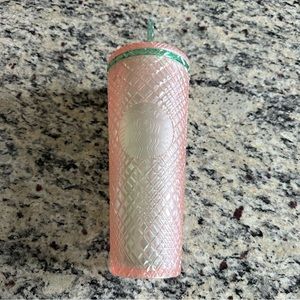 Starbucks Pink and Green Grid Cold Cup 24 oz